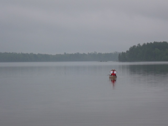 Dave getting early start with solo canoe
