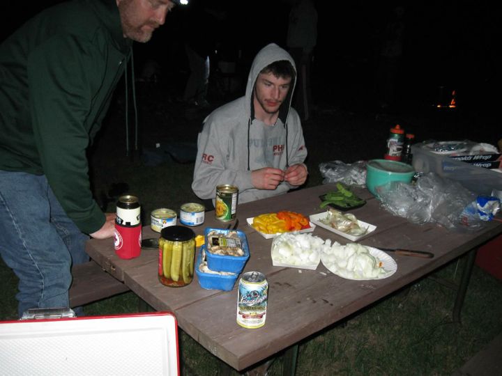 Dinner time at first Campsite