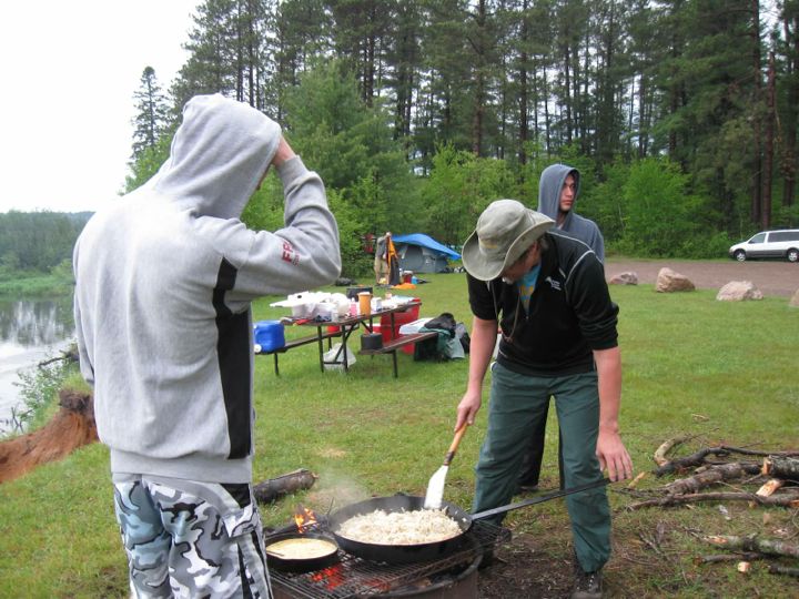 Breakfast at First Campsite - River Rd.