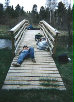 Nap at White Sand Creek Ski Bridge